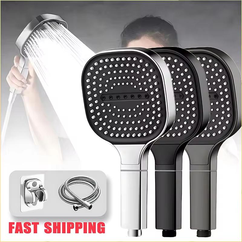 New 13cm Large Panel Shower Head Adjustable 3 Modes High Pressure Massage Shower Head Filter Element Bathroom Accessories Tools