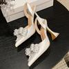 New Design Crystal Butterfly-knot Women Pumps Street Style High Heels Pointed Toe Shoes Sexy Wedding Party Sandals