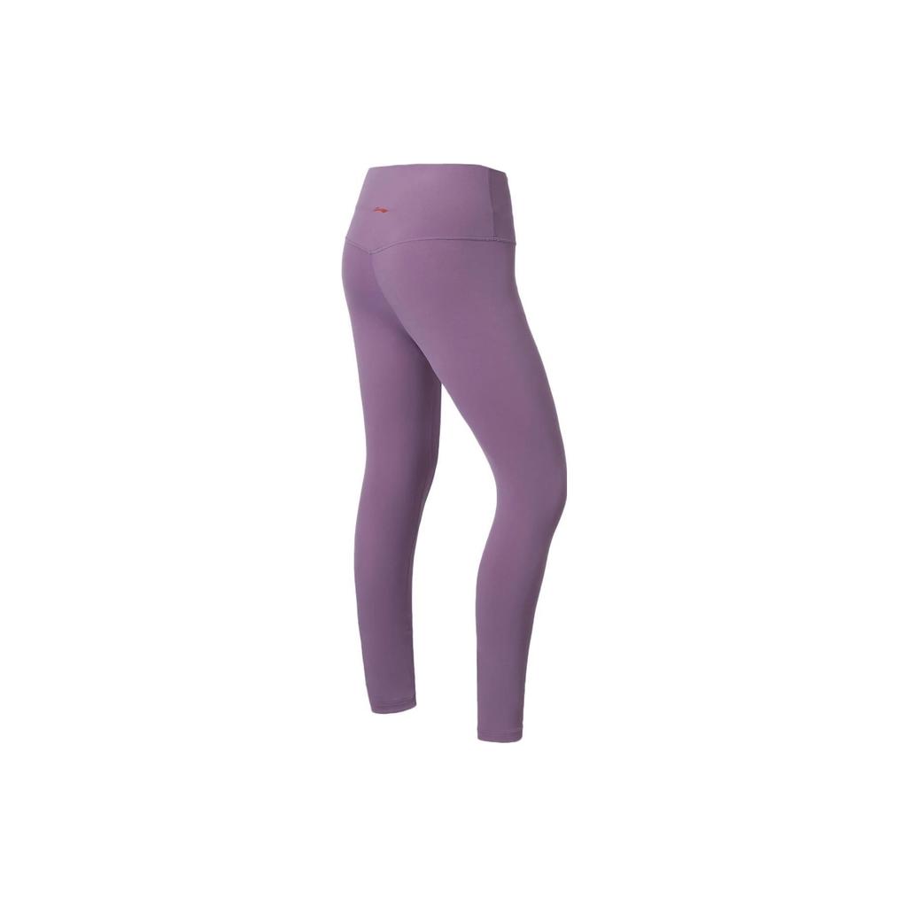 Li Ning Fitness Series Solid Color Yoga Leggings Women Leggings Purple AULS056-7