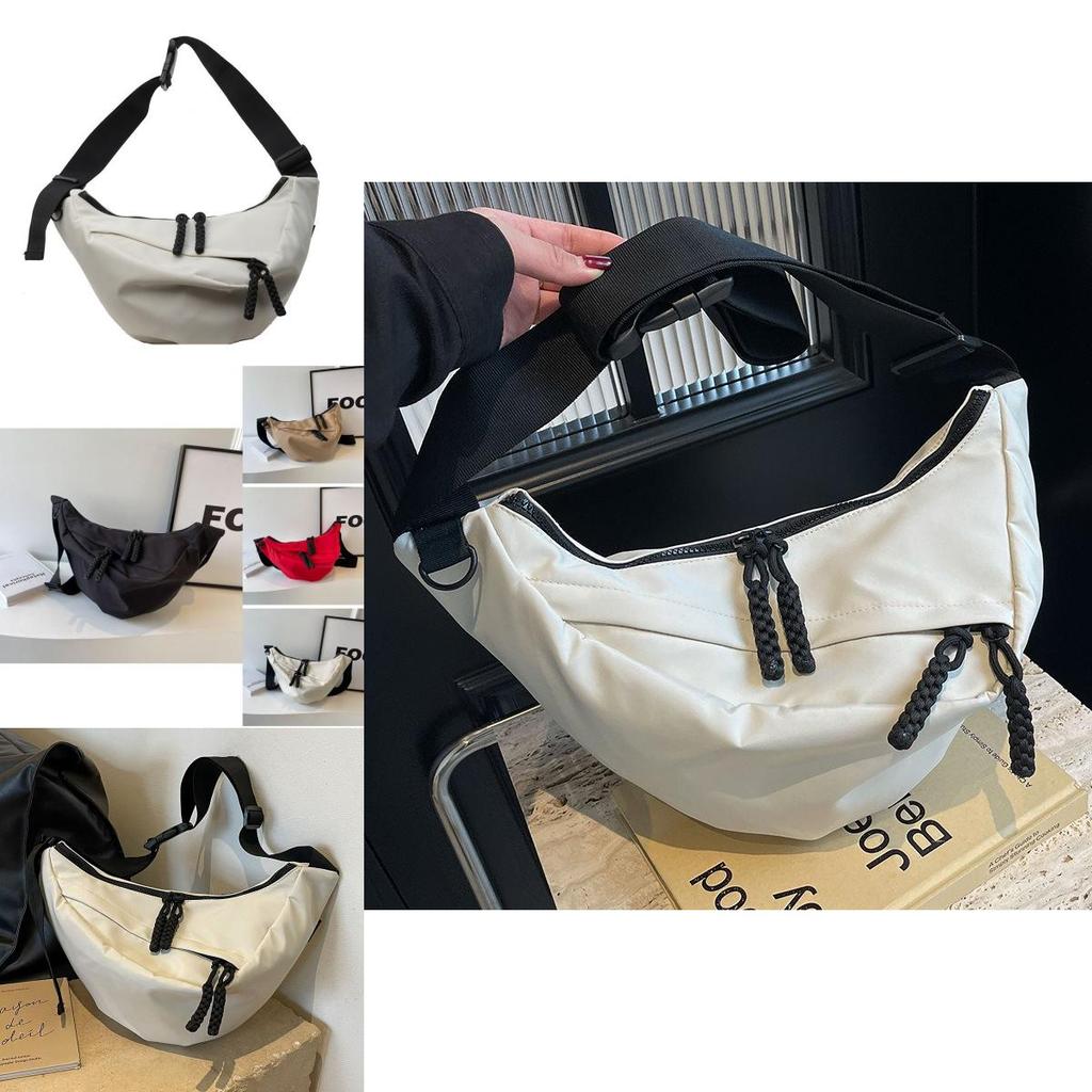 Chic Large Dumpling Shape Bag For Women In Elegant Oxford Fabric For Spring Summer