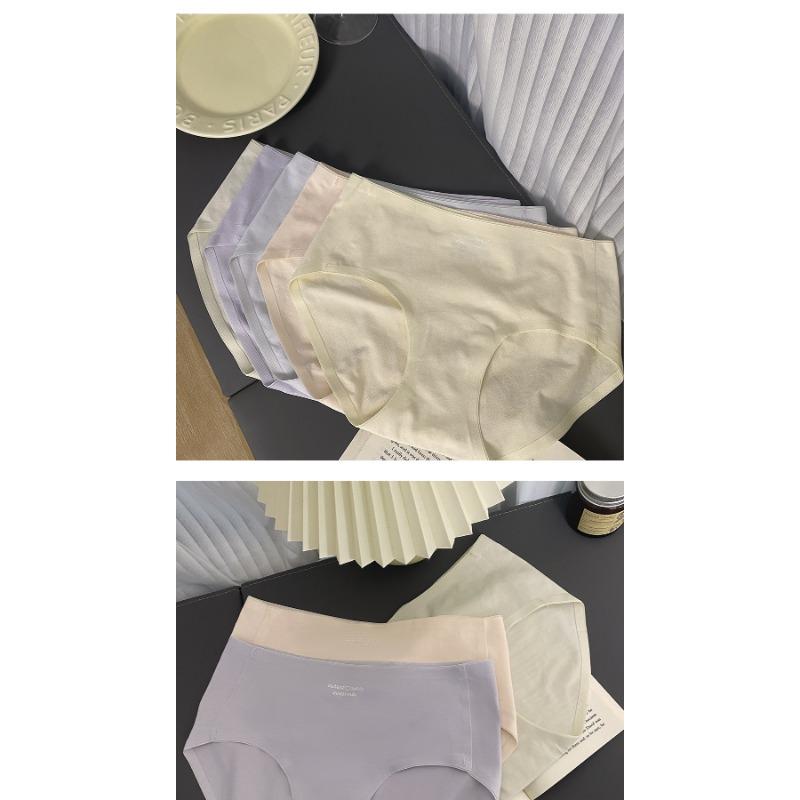 Womens Elongated Crotch Mid Waist Combed Cotton Seamless Antibacterial Underwear