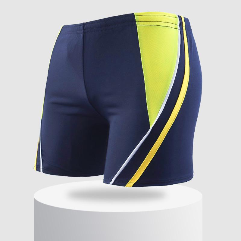 Men's Plus Size Quick-Dry Color Block Beach & Hot Spring Swimming Trunks