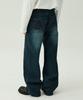 MAGOODGAN Farburn 7546 Horseshoe Embroidered Wide Fit Dark Indigo Denim Pants