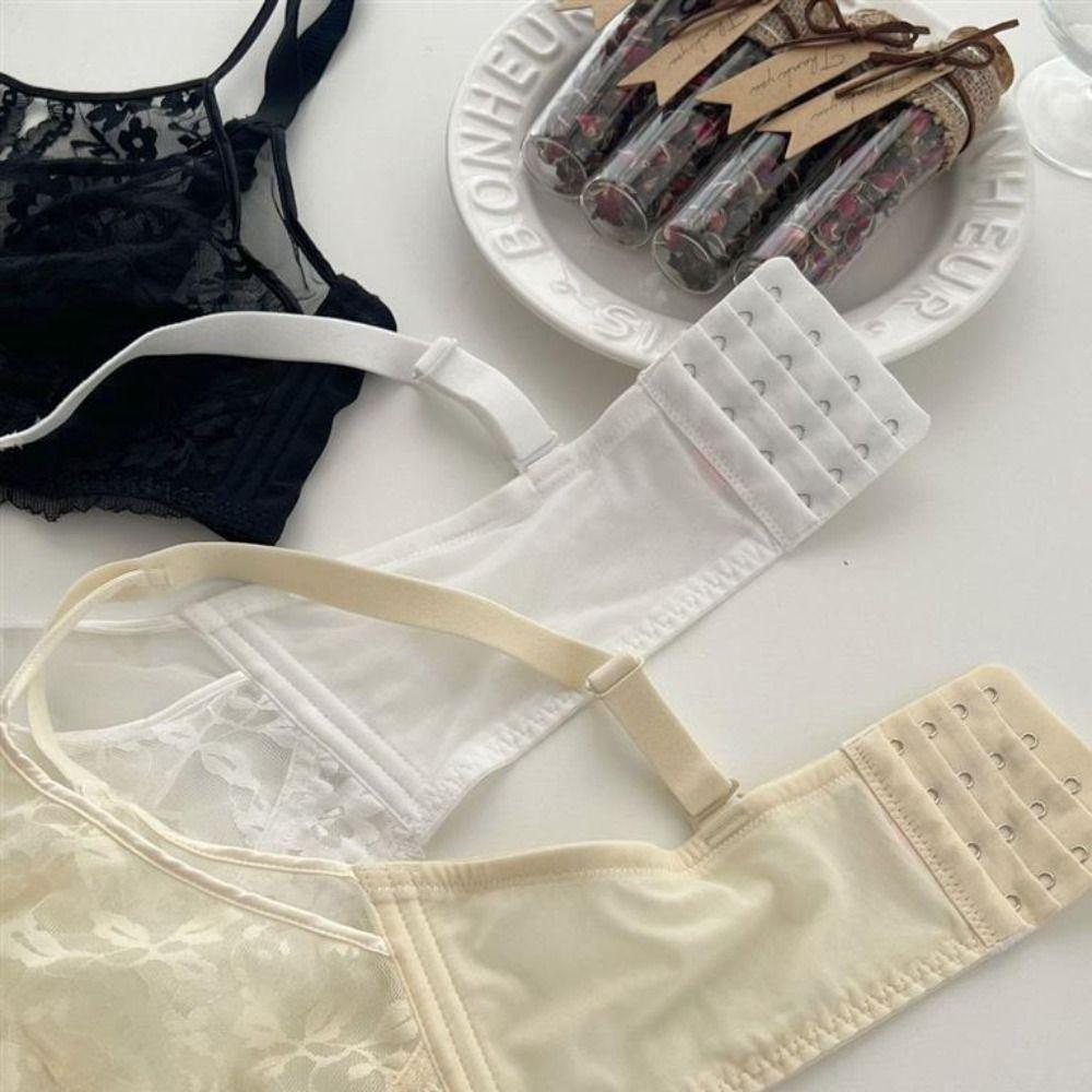 Shockproof Underwear for Women Anti-sagging Lace Thin Bra Comfortable Wireless Deep V Bra  Girls