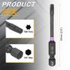 T7-T50 Torx Head Impact Screwdriver Bits 1/4" Hex Shank Magnetic No Hole Tamper Proof 6 Point Star Screw Driver Bits Power Tools
