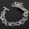 Masīva ķīniešu pūķa aproce vīriešu aproces vintage nerūsējošais tērauds Loong galvas ķēdes aproce vīriešiem gotu rotaslietas dāvanas