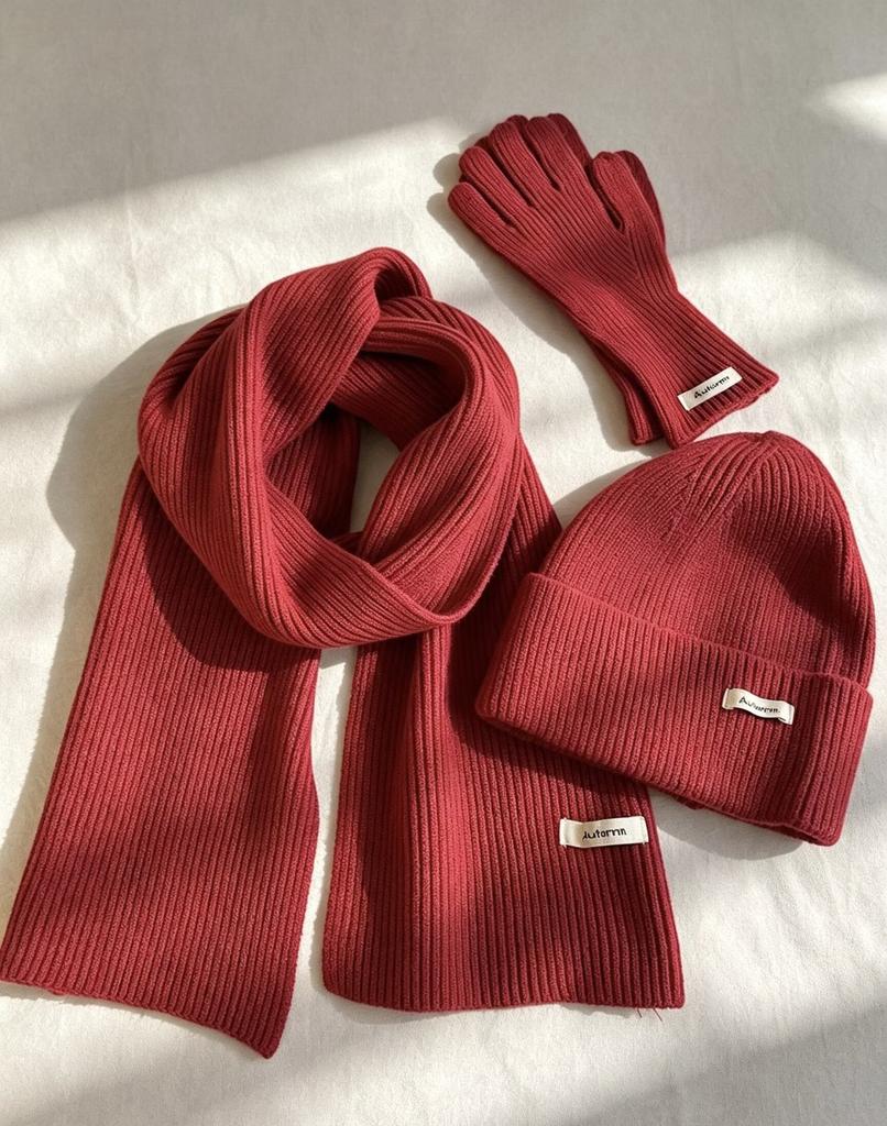 Sada 3 kusů Zimní čepice Šála Dotykové rukavice Unisex Pletená Teplá čepice Nákrčník Sada rukavic Pro podzimní zimu Venkovní Denní nošení