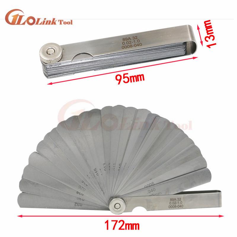 32 Blades Metric Thickness Gage Set Tappet Valve Feeler Gauge Gauges/METRIC Measuring Tool High Quality