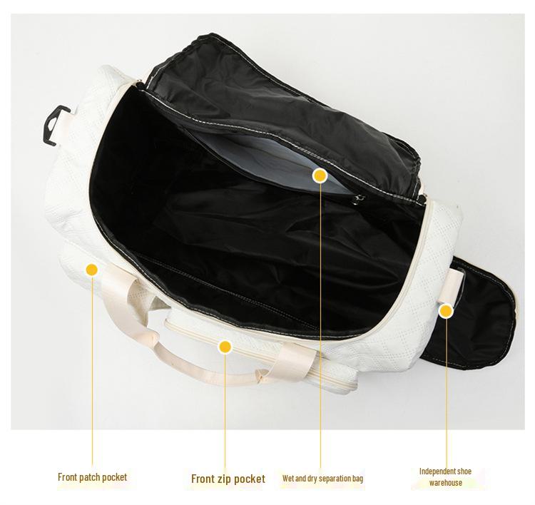 Resväska för utlandsresor: Rymlig, Lättviktig, Torr/Våt Separation, Skofack, Diamantrutigt Design.