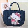 Pastoral Style Influencer Ladies Handbag: Imitation Rattan Woven Picnic & Shopping Basket Bag