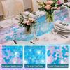 Mermaid Tail Scales Table Runner 12 x 84 Inches - Glitter Holographic Sequin Cover for Ocean Under The Sea Party Decorations and Supplies (1)