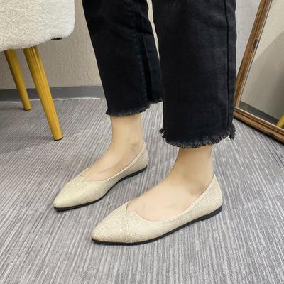 Fashion 2024 Fashion Slip On Loafers Breathable Stretch Ballet Shallow Flats Women Soft Bottom Pointed Toe Boat Shoes Plus Size 43