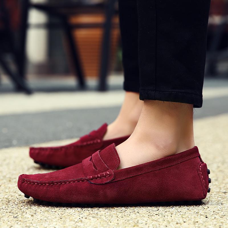 Fashion Size 38-49 High Quality Men Casual Shoes Fashion Mens Shoes Genuine Leather Suede Shoes Men Loafers Moccasins Flat Driving Flats