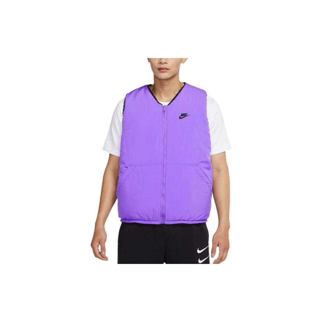 Nike Reversible Fleece Vest With Logo Print And Pocket Detail Men Vest Purple DQ4879-010