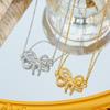 Full Diamond Bow Necklace Jewelry Fashion Girl Collarbone Chain
