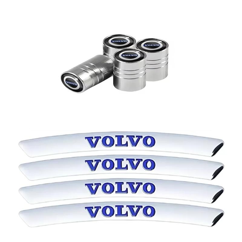 Car Tire Valve Cap Wheel Hub Sticker Tire Rim Decorative Sticker Suitable for Volvo V60 V40 Xc90 Xc40 S60 Xc60 V70 S90 V90 Xc70