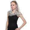 Triangle Lace Scarf Women Transparent Shawl Instant Hijab Embroidered Floral Mantillas for Church Turban Shawls Abaya Echarpe