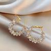 Luxury Geometric Crystal Circle Earrings for Women Elegant Temperament High-End Zircon Hoop Earring Daily Commuting Fine Jewelry