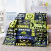 Tennis Player Personalized Name Blanket Cozy Customizable Blanket Comfortable Suitable for Living Room Office Chair Office Bedding