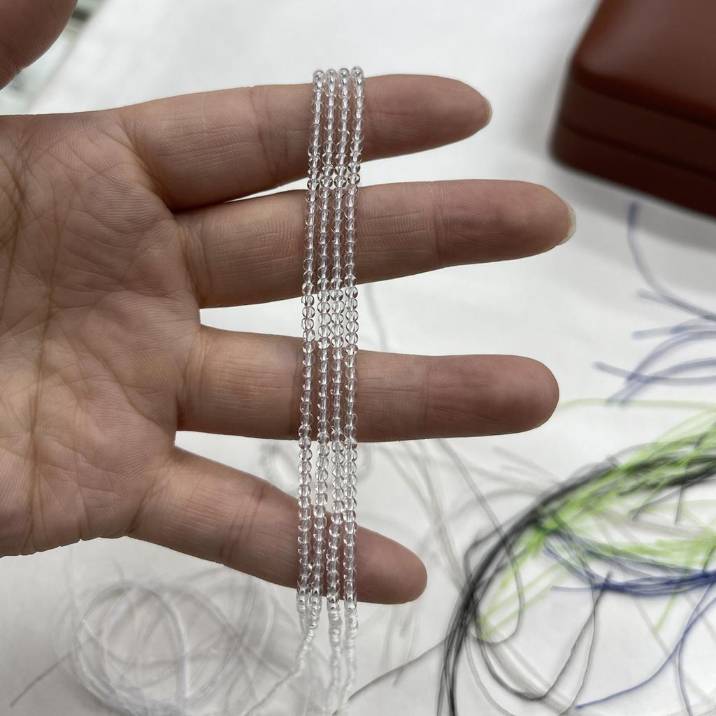 10String, Small Beads, 2 Mm, 3 Mm, Minimalist Handcrafted Round Glass Beads for Jewelry Making DIY Necklaces, Bracelets, Anklets Accessories 38cm