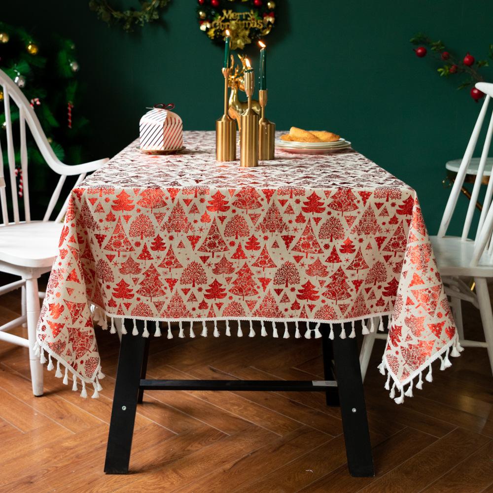 Christmas Tablecloths Home Dining Theme Decorative Cover Fabric Tablecloths Tables And Chairs