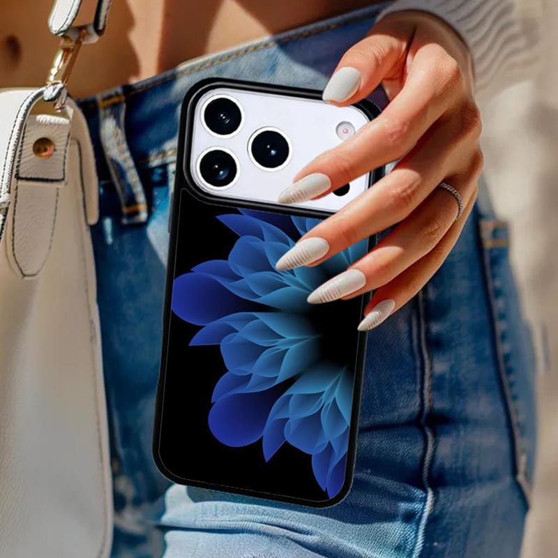 Blue Floral Phone Case For iPhone 17 Air 14 15 13 12 Max Cover For Apple 14 15 16 16e 11 Pro Max Plus Coque