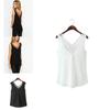 Stylish Sleeveless Sheer Chiffon V-neck Vest Streetwear Fashion Top Comfortable Cool