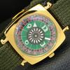 SWISS VINTAGE REFURBISHED HAND-WINDING MENS GREEN COLOR DIAL WATCH A700211-5 R202-a700211