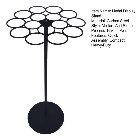 Rotating Medal Display Stand Wall Safety Medal Hanger No Drilling 360 Degrees Spin Holds 45+ Medals Heavy-Duty Metal Base Awards Display Holder