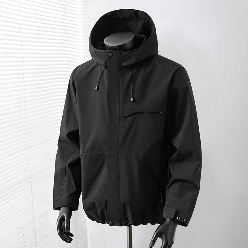 Wide Casual Jacket Men's Jacket Men's Removable Hood Waterproof Mountaineering Clothing Casual Jacket