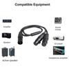 50cm XLR Splitter Cable Male to Dual Female Y-Splitter 3Pin Balanced Microphone Line Foil Braided Shielded For Microphone