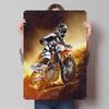 Motocross Rider In Action Metal Signs Sport Poster Modern Home Decoration Living Room Vintage Metal Plate Wall Art Mural Retro