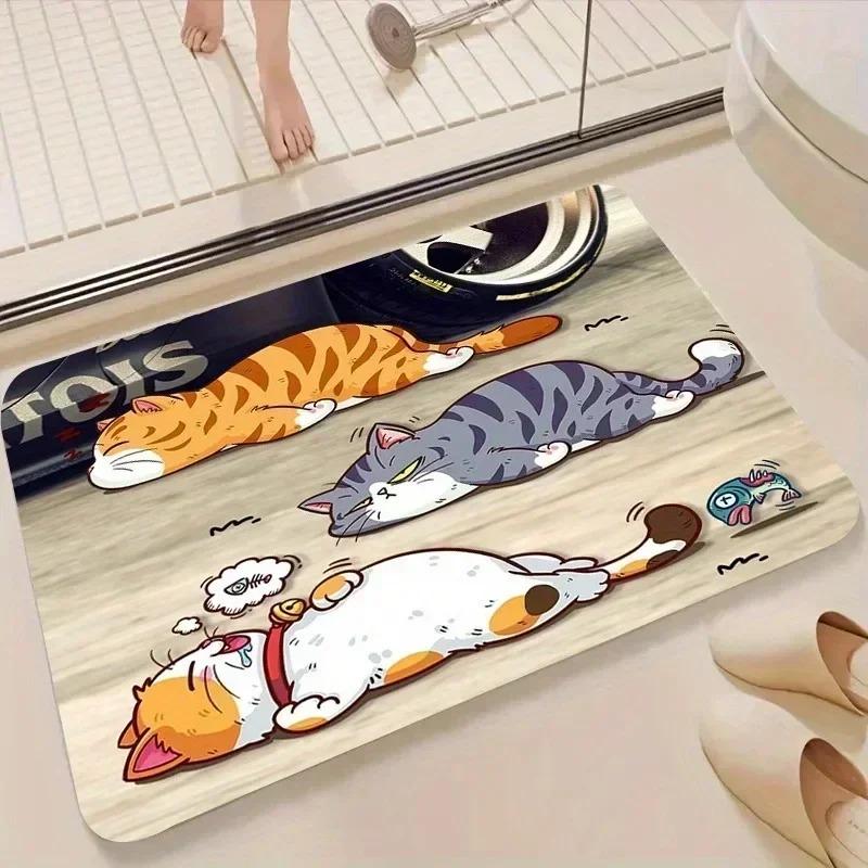1PC Handdraw Owls Printed Decor Kitchen Rugs Non-Slip Home Door Mats Bathroom Rugs Bath Mat Carpet for Home Sink Laundry Decor