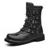 Stivali da Motociclista da Uomo Stivali Western Stivali da Jockey Neri Stile Streetwear Casuale Stivaletti Cool Taglie Forti