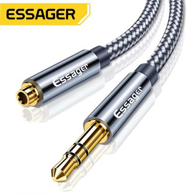 Essager Cavo Aux Jack 3,5 mm Cavo di prolunga audio per cuffie Cavo splitter jack da 3,5 mm per altoparlante Cavo di prolunga per cuffie