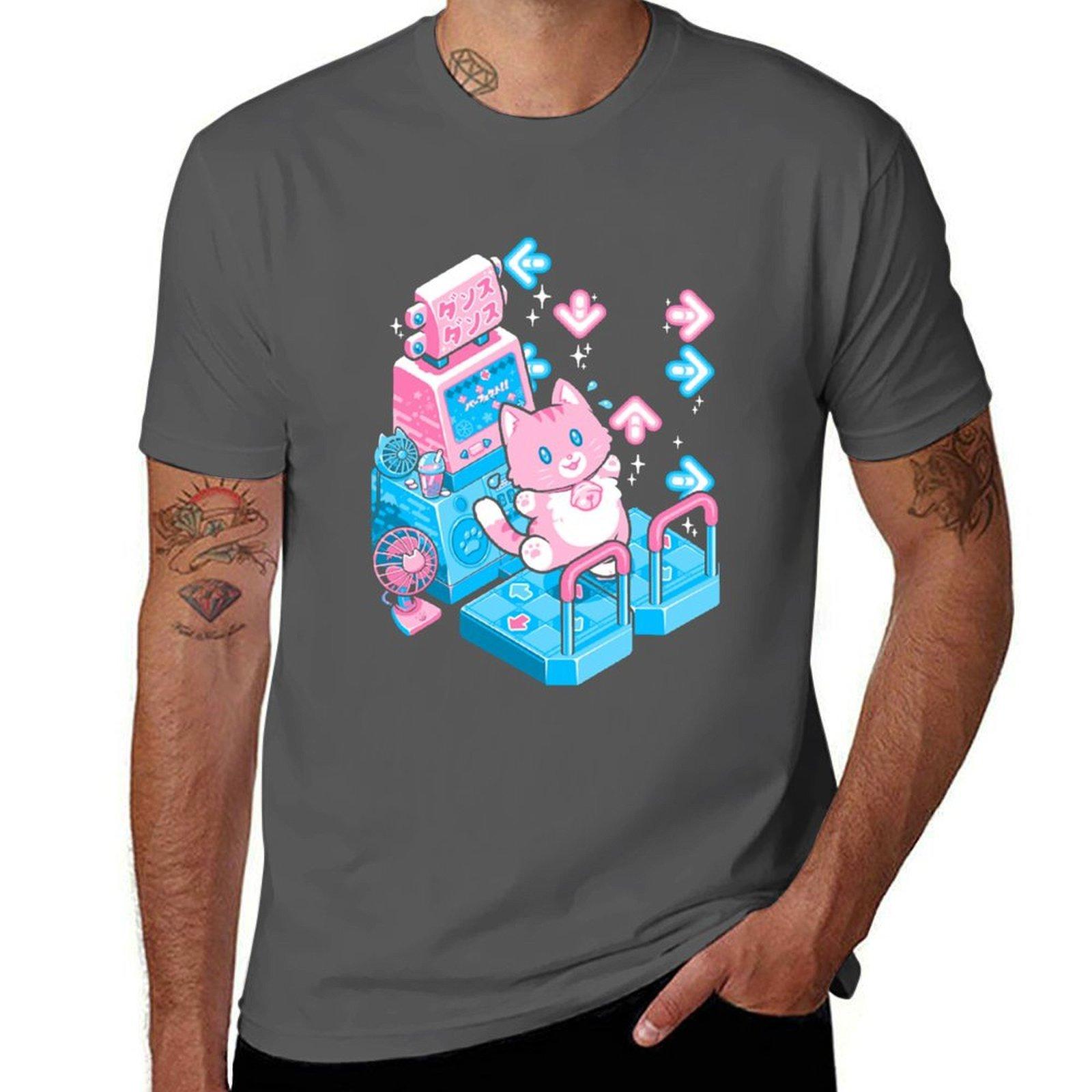 

Танцующая Китти Футболка футболка персонализированные печатные футболки для мужчины мужские графические футболки Футболка 4XL