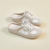 Summer Half Tray White Shoes New Korean Version Ins Female Students Mesh Breathable Height Increase Casual Board Shoes K3903