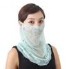 Outdoor Solid Color Hanging Ear Scarf Hiking For Women Lace Mask Face Scarves Face Cover Neck Scarf