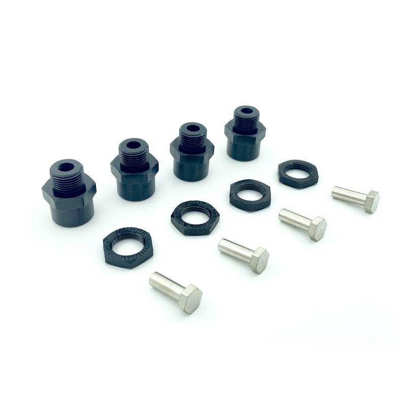 4PCS Aluminum Alloy Hex Adapter 12mm To 17mm Wheel Hex Hubs Adapter Extension Conversion Nuts for 1/10 RC Car Upgrade 1/8 Tires