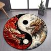 Cartoon 3D Dragon Pattern Round Carpet, Suitable for Living Room Bedroom Sofa Game Room Decoration Carpet, Non-slip Floor Mat