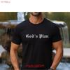 Gods Plan Christian T Shirt Bible Tee Gods Clothing Aesthetic Merch Faith Vintage Washed Homme Versatile Stretched Graphic