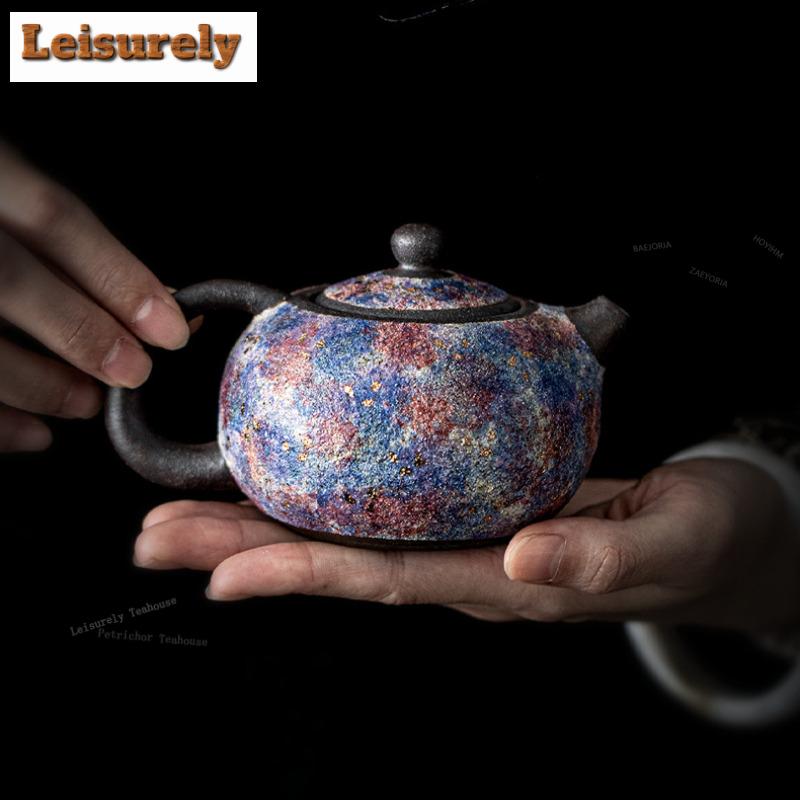 111ml Rock Mineral Star River Teapot Traditional Tea Infuser Pot Household Tea Making Kettle with Strainer Chinese Tea Set Gift