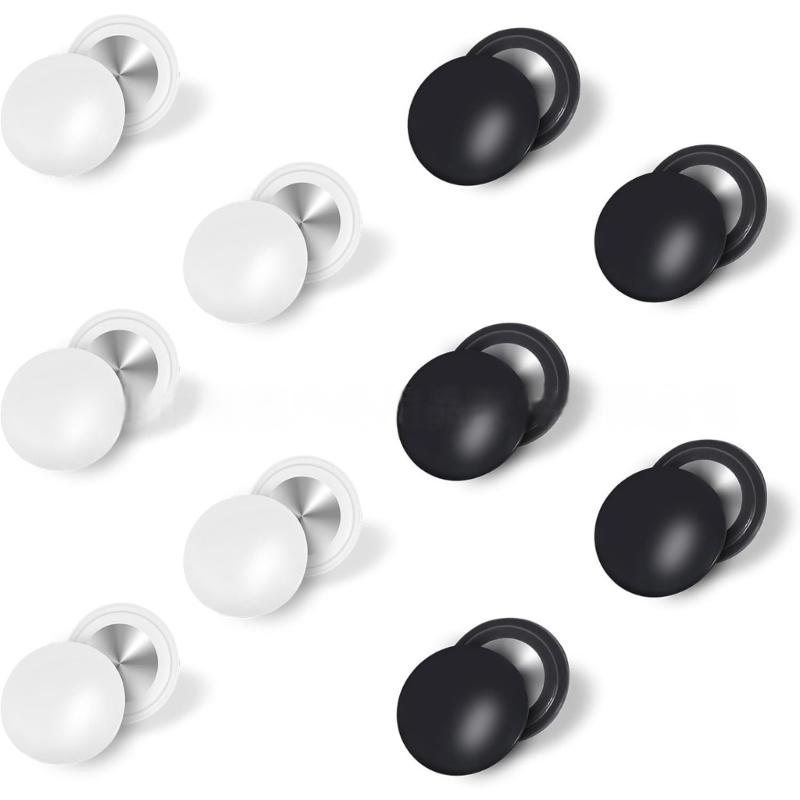 8/10 Pezzi Clip per Pettorale da Gara per Corridori Maratone Fissaggio Pettorale Magneti Facili da Usare Fibbie per Numero di Gara in Bianco Nero