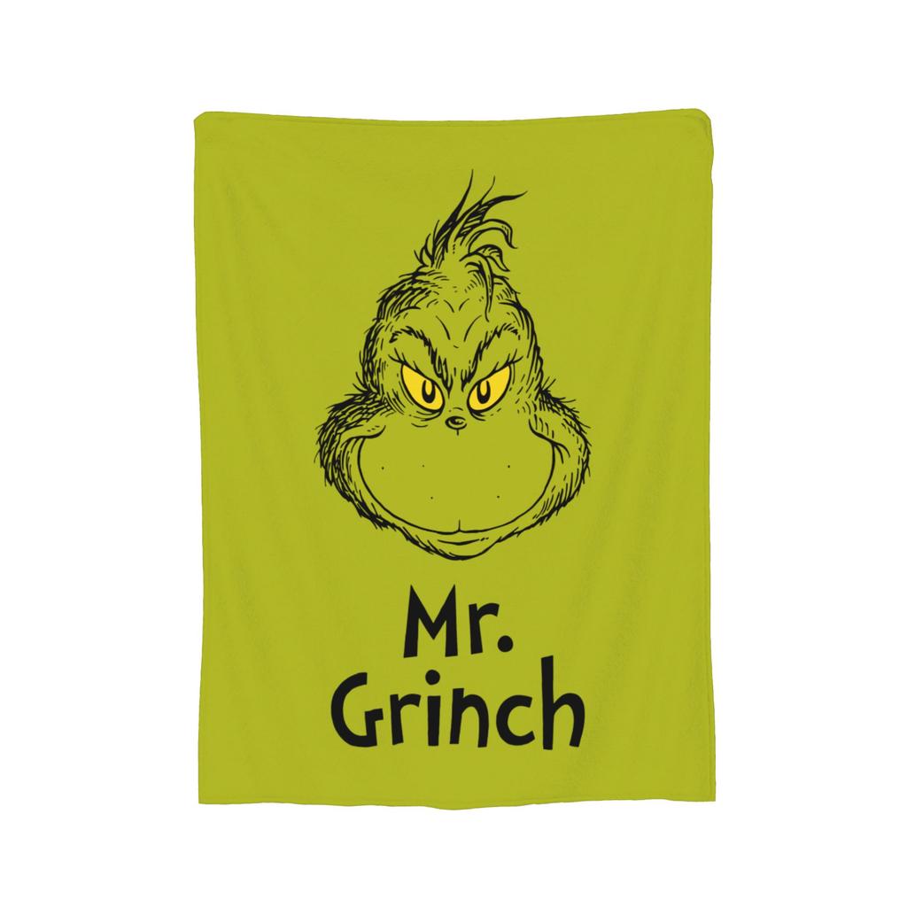 Christmas-S-Green-S-Grinch Blanket Fleece Textile Decor  Portable Warm Throw Blanket for Home Office Rug Piece
