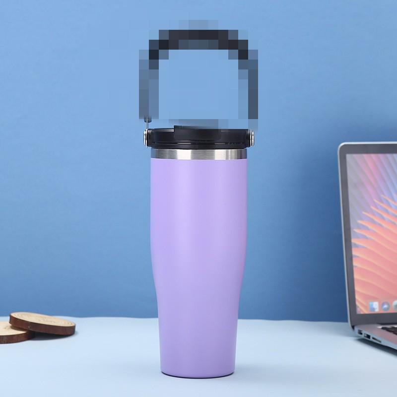 30oz Vacuum Insulated Stainless Steel Travel Mug With Handle Car Outdoor Office Use