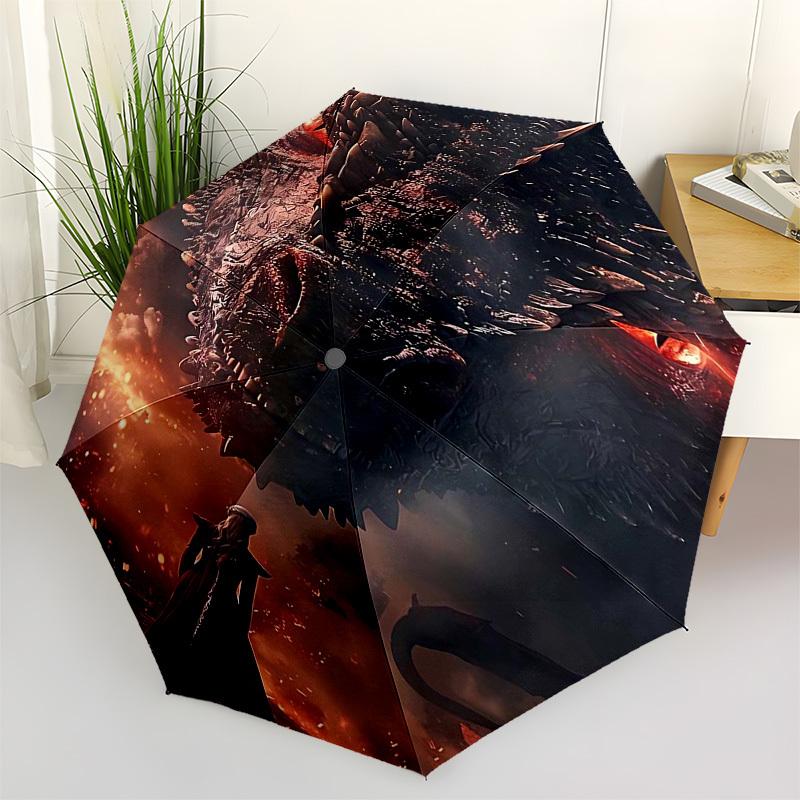 

Dragon, Fantasy Themed Automatic Opening and Closing Umbrella, Compact Travel Umbrella, Lightweight and Portable, Suitable for Beach Commuti