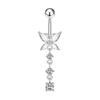 Set 5 316L Steel Bow Hollow Heart-Shaped Belly Button Rings Shiny Zircon Inlay Navel Piercing Jewelry  Fashion Jewelry