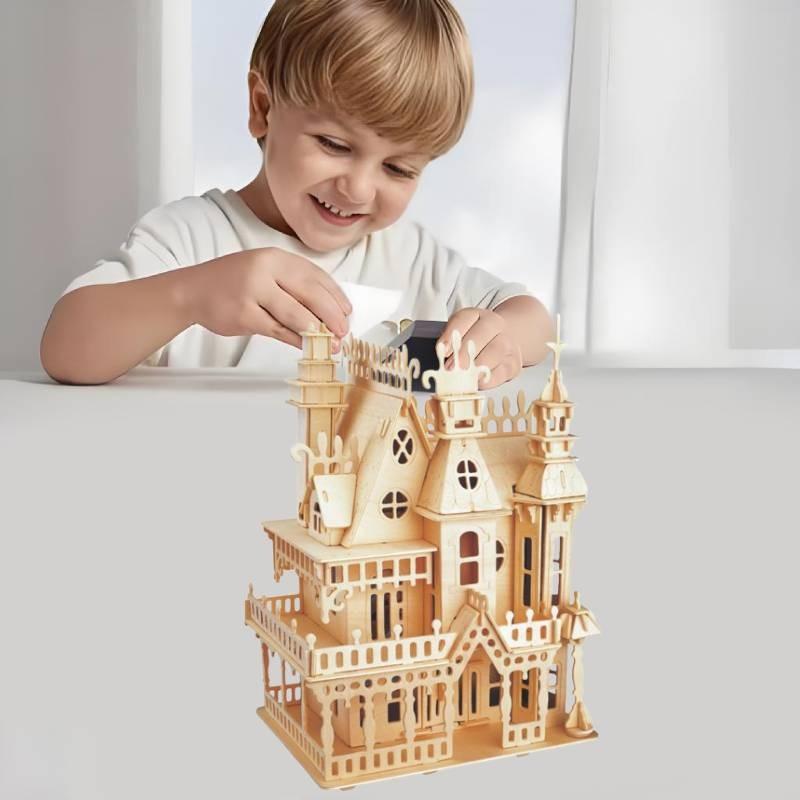 Fantasy Villa Model House Kit 3d Puzzle Model Set Woodcraft Construction Toy
