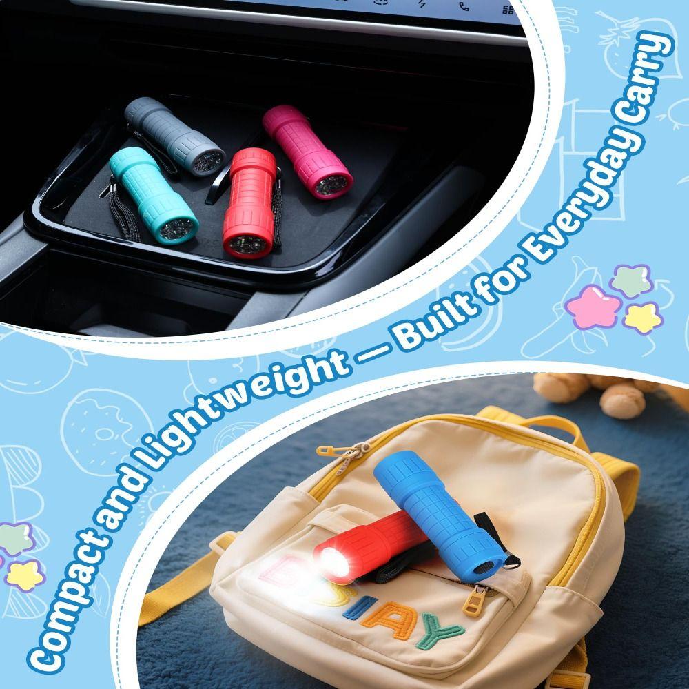 6PCS High Quality Mini LED Flashlight Waterproof Durable Handheld Torch Assorted Colors Emergency Flashlight Power Outage