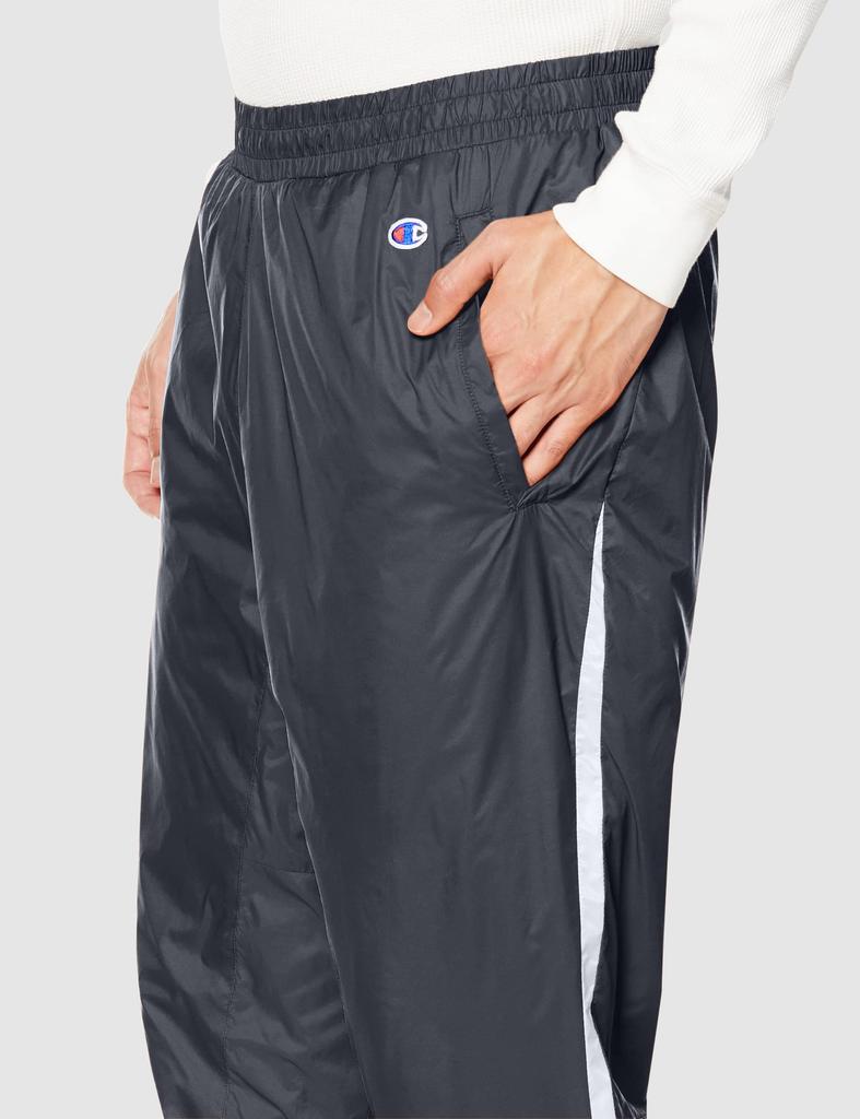 Champion Windproof Long Pants with Size L Men's Warm, Water-Repellent, One-Point Logo, C3-WSD02, Black,